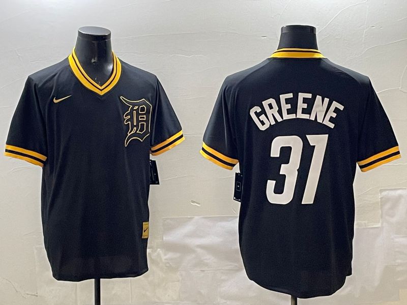 Men Detroit Tigers #31 Greene Black Gold Game 2025 Nike MLB Jersey style 1->detroit tigers->MLB Jersey